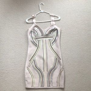 Guess by Marciano pink sequinned bandage dress